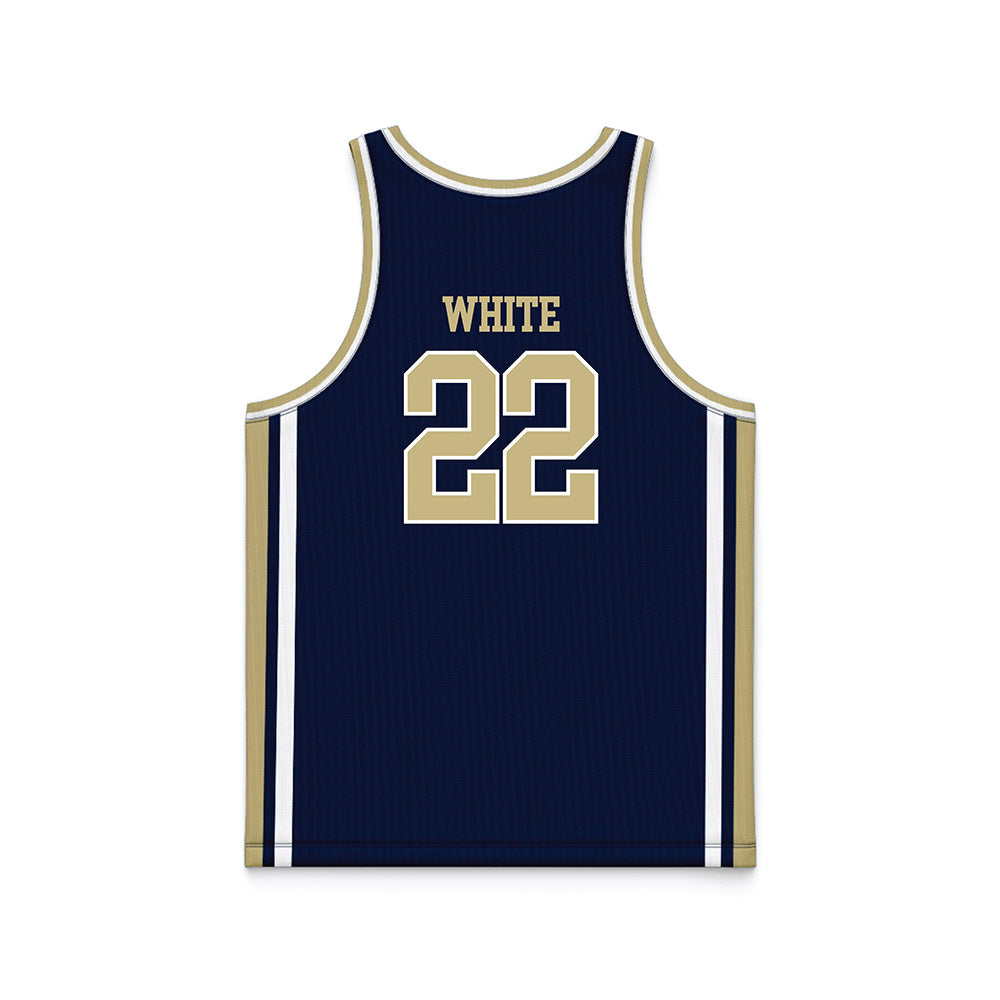 Akron - NCAA Men's Basketball : Colin White - Navy Basketball Jersey-1