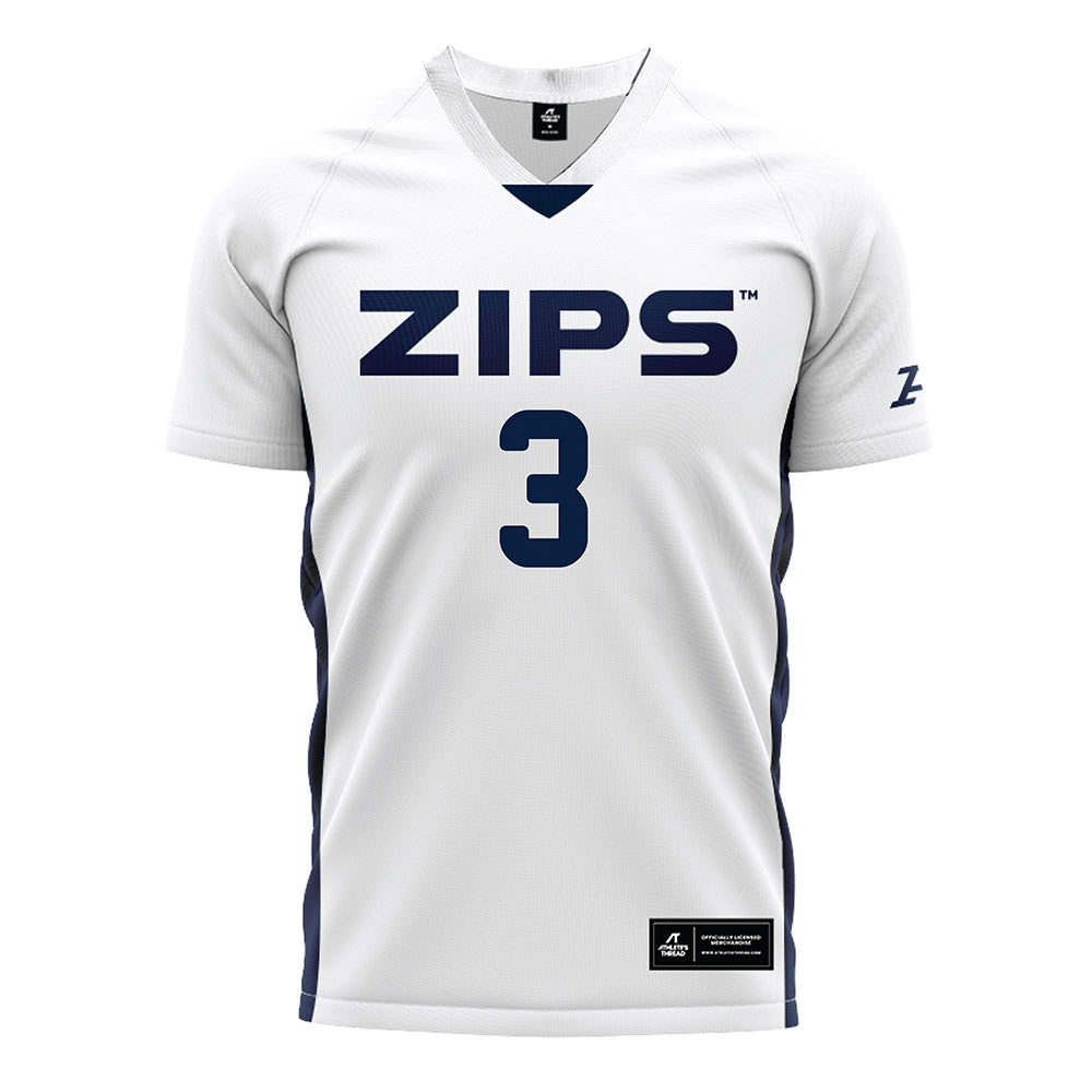 Akron - NCAA Men's Soccer : Kam Warnke - White Soccer Jersey-0