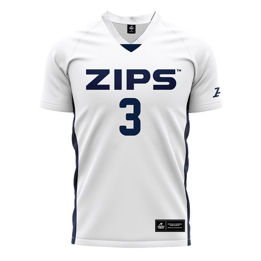 Akron - NCAA Men's Soccer : Kam Warnke - White Soccer Jersey-0