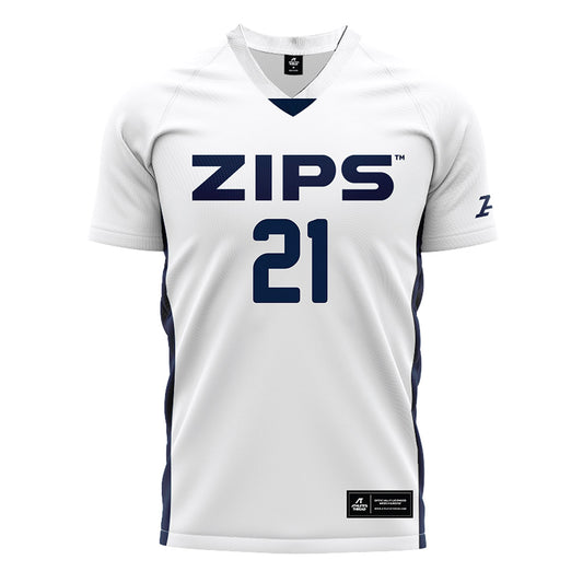 Akron - NCAA Men's Soccer : Farrel Ngongang Tuegno - White Soccer Jersey-0