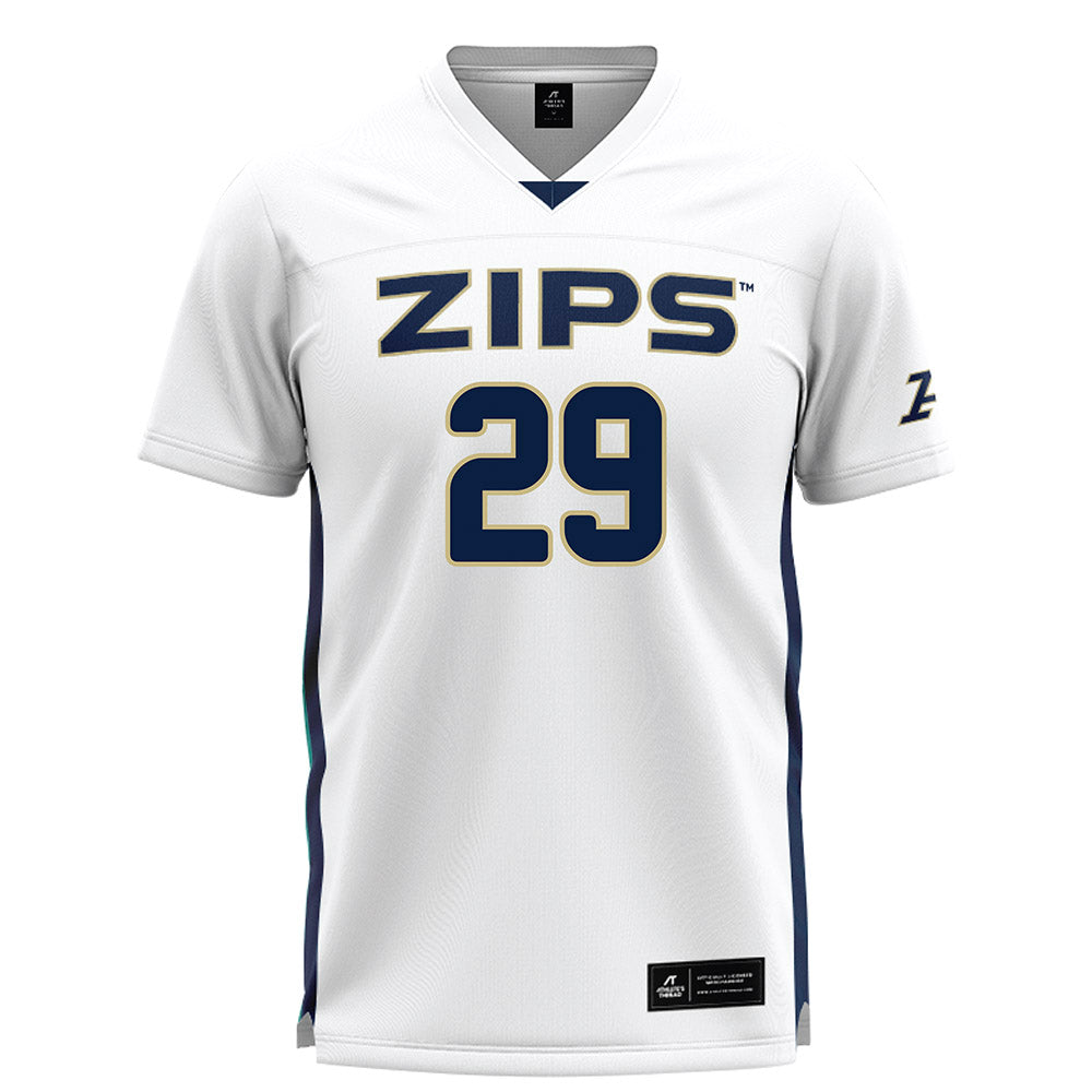 Akron - NCAA Women's Lacrosse : Heather Carey - White Lacrosse Jersey-0