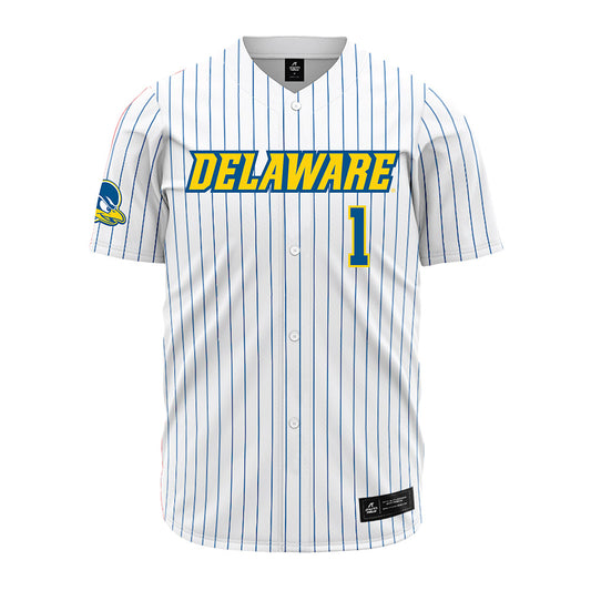 Delaware - NCAA Baseball : Timothy Hitchcock - Pinstripe Jersey-0