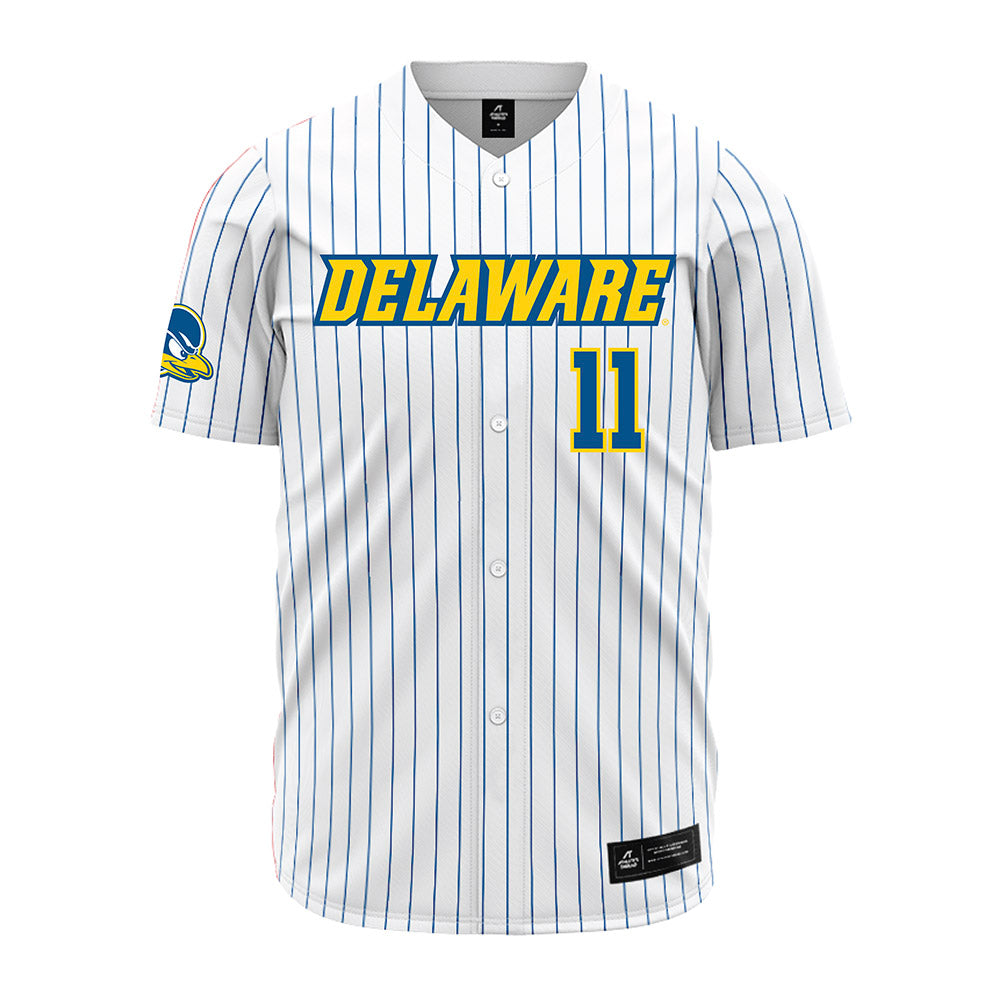 Delaware - NCAA Baseball : Luke Lambert - Pinstripe Jersey-0