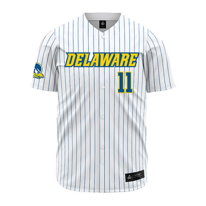 Delaware - NCAA Baseball : Luke Lambert - Pinstripe Jersey-0