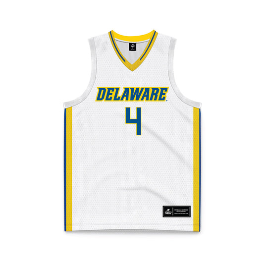 Delaware - NCAA Men's Basketball : Justyn Fernandez - White Basketball Jersey-0