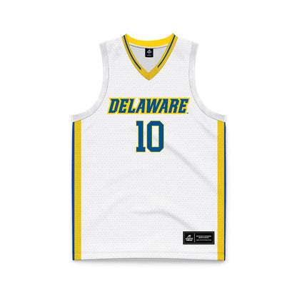Delaware - NCAA Men's Basketball : Brandon Baffone - White Basketball Jersey