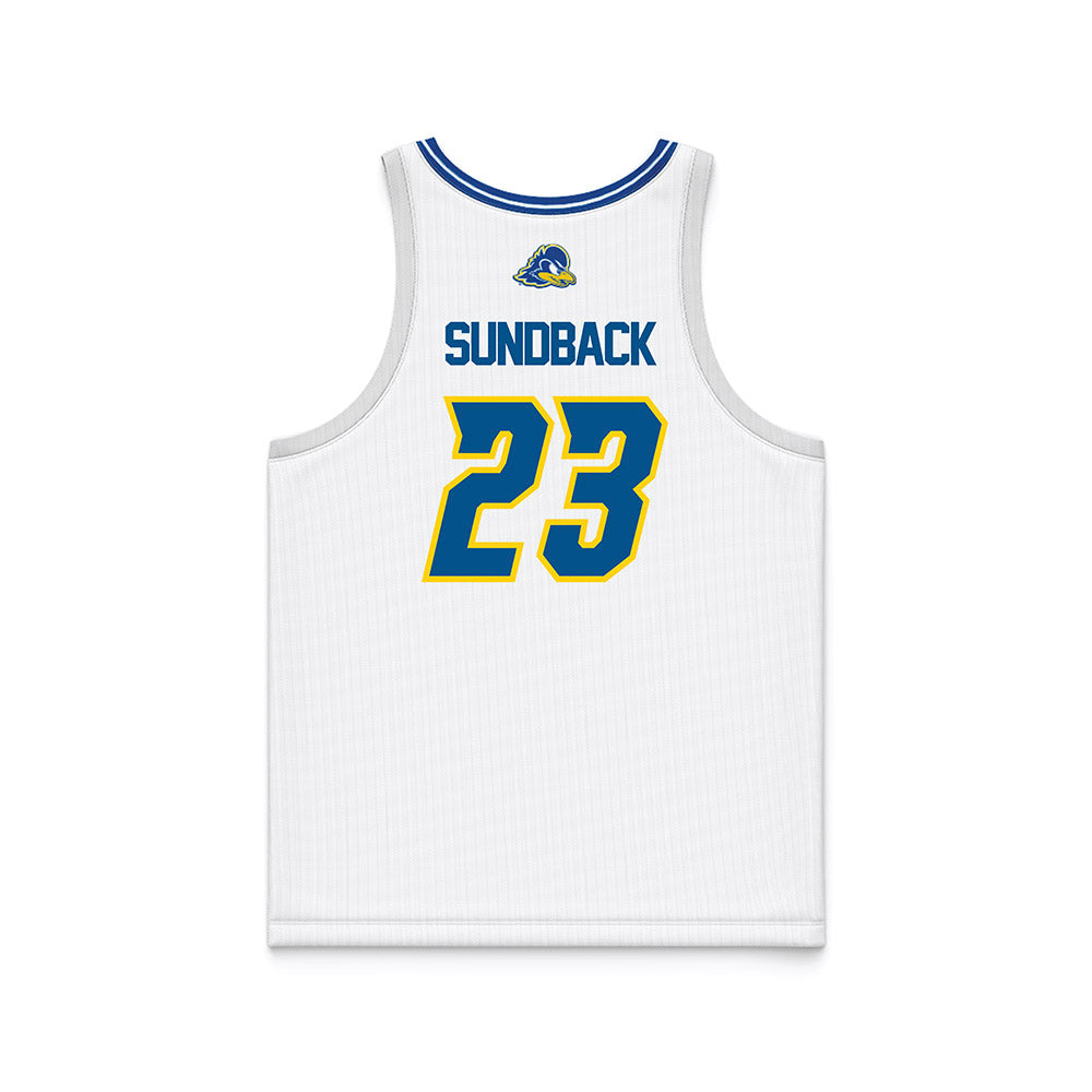 Delaware - NCAA Women's Basketball : Grace Sundback - White Basketball Jersey-1