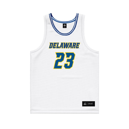 Delaware - NCAA Women's Basketball : Grace Sundback - White Basketball Jersey-0