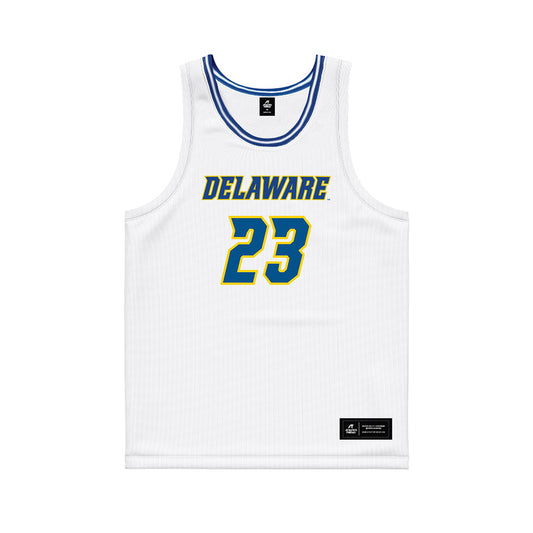 Delaware - NCAA Women's Basketball : Grace Sundback - White Basketball Jersey-0