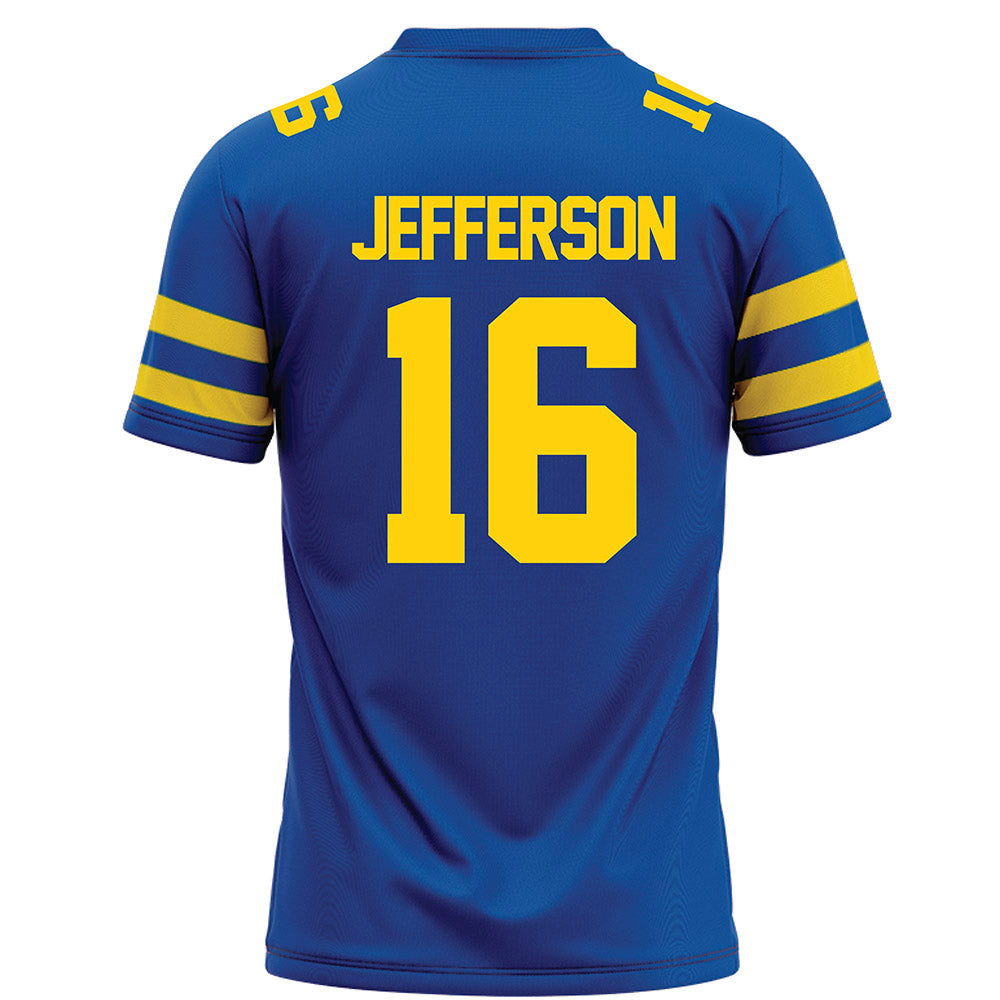 Delaware - NCAA Football : Noah Jefferson - Blue Football Jersey-1