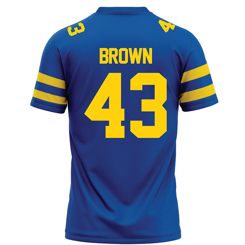 Delaware - NCAA Football : Luke Brown - Blue Football Jersey