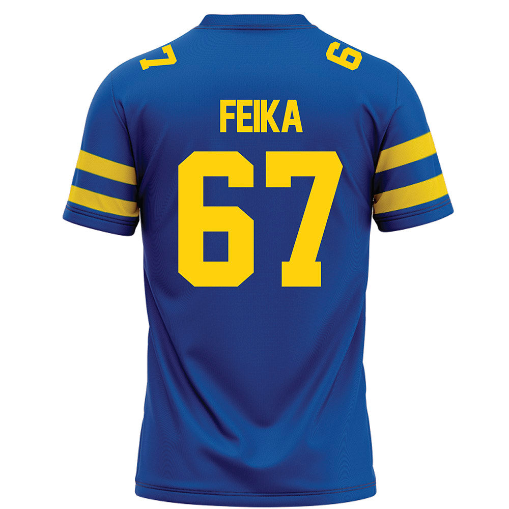 Delaware - NCAA Football : Mustafa Feika - Blue Football Jersey-1
