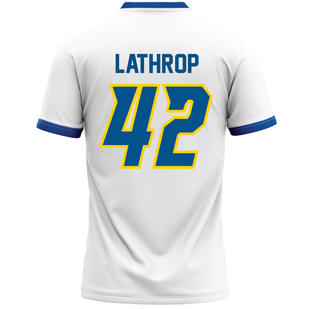 Delaware - NCAA Men's Lacrosse : Keegan Lathrop - White Lacrosse Jersey -1
