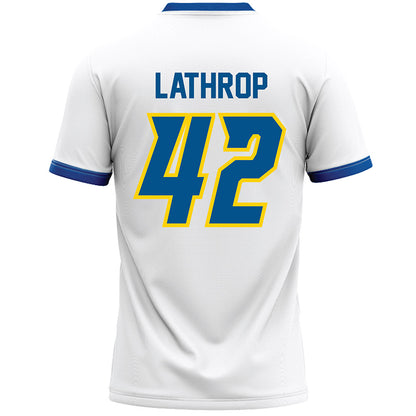 Delaware - NCAA Men's Lacrosse : Keegan Lathrop - White Lacrosse Jersey -1