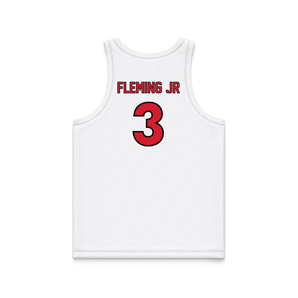 UNLV - NCAA Men's Basketball : Howard Fleming Jr - White Basketball Jersey-1