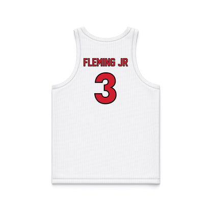 UNLV - NCAA Men's Basketball : Howard Fleming Jr - White Basketball Jersey-1