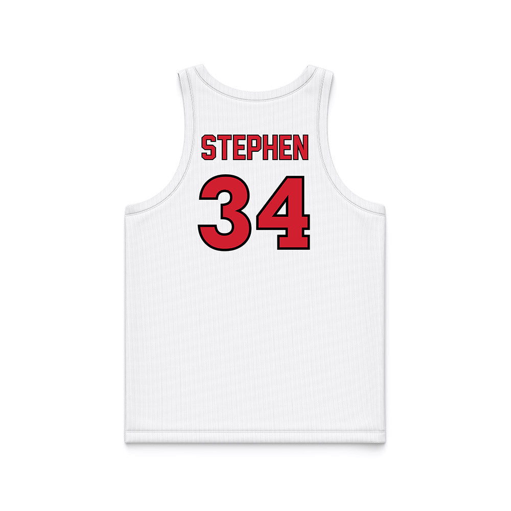 UNLV - NCAA Men's Basketball : Emmanuel Stephen - White Basketball Jersey-1