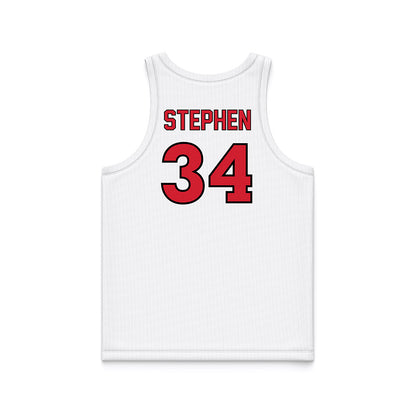 UNLV - NCAA Men's Basketball : Emmanuel Stephen - White Basketball Jersey-1