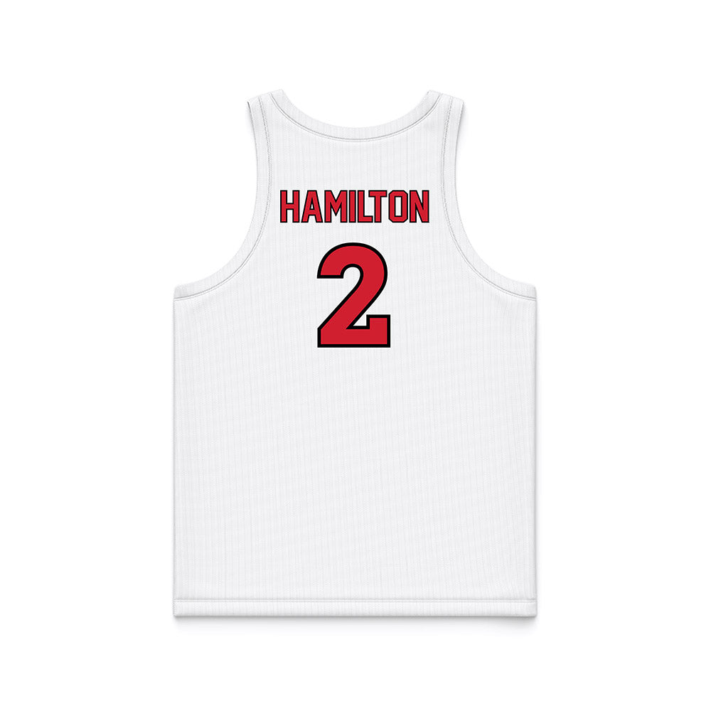 UNLV - NCAA Men's Basketball : Kimani Hamilton - White Basketball Jersey-1