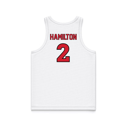 UNLV - NCAA Men's Basketball : Kimani Hamilton - White Basketball Jersey-1