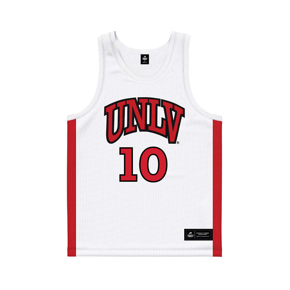 UNLV - NCAA Men's Basketball : Jacob Bannarbie - White Basketball Jersey-0