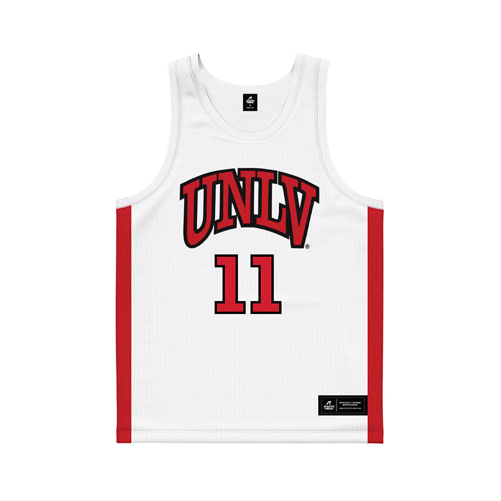 UNLV - NCAA Men's Basketball : Xavier Brumfield - White Basketball Jersey-0