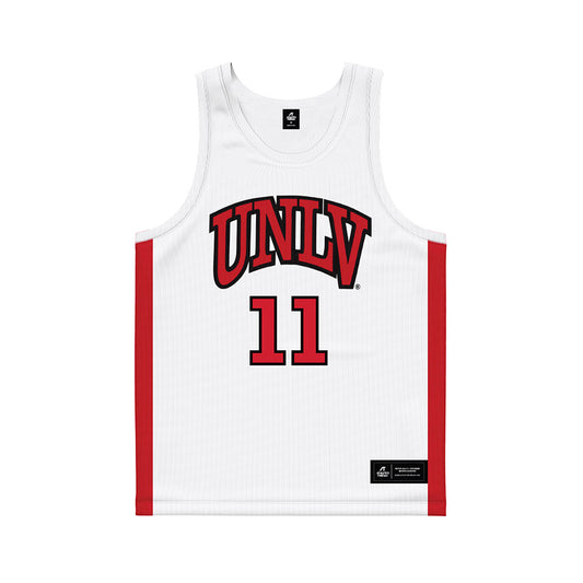 UNLV - NCAA Men's Basketball : Xavier Brumfield - White Basketball Jersey-0