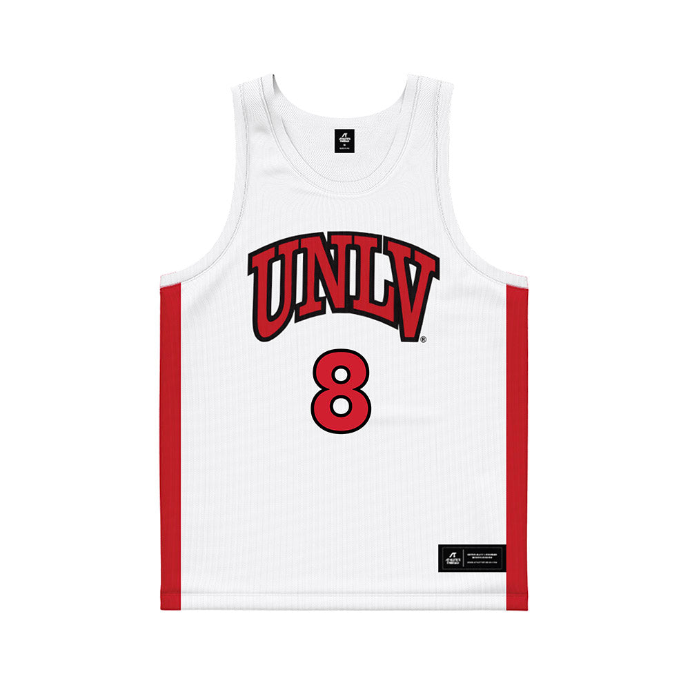 UNLV - NCAA Men's Basketball : Moustapha Loum - White Basketball Jersey-0