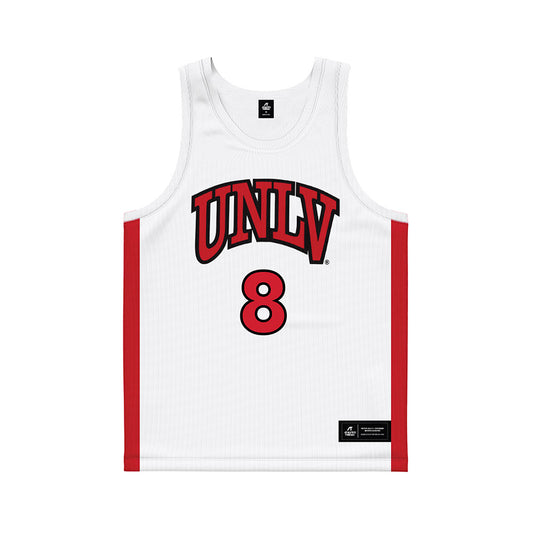 UNLV - NCAA Men's Basketball : Moustapha Loum - White Basketball Jersey-0