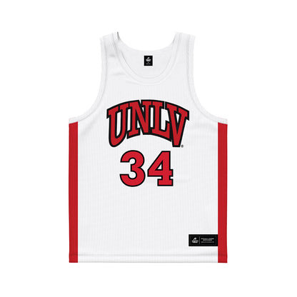 UNLV - NCAA Men's Basketball : Emmanuel Stephen - White Basketball Jersey-0