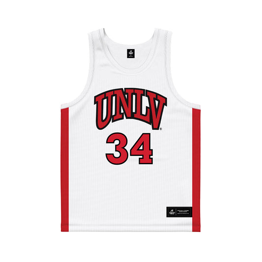 UNLV - NCAA Men's Basketball : Emmanuel Stephen - White Basketball Jersey-0