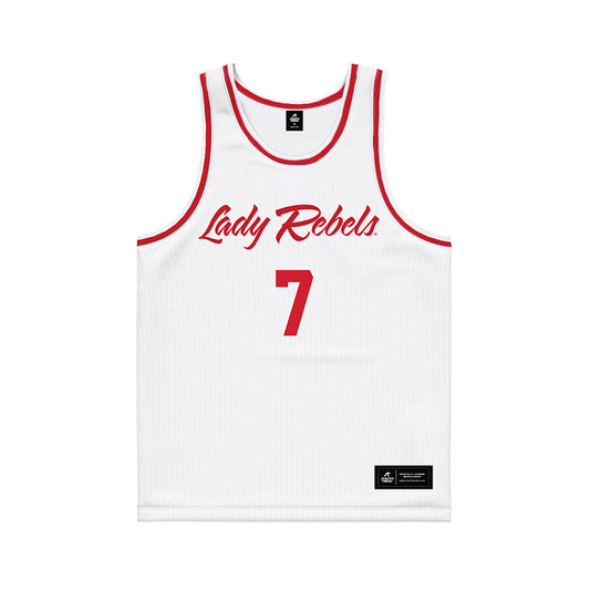 UNLV - NCAA Women's Basketball : Destiny Leo - White Basketball Jersey-0