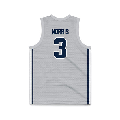 Samford - NCAA Men's Basketball : Keaton Norris - Grey Basketball Jersey-1