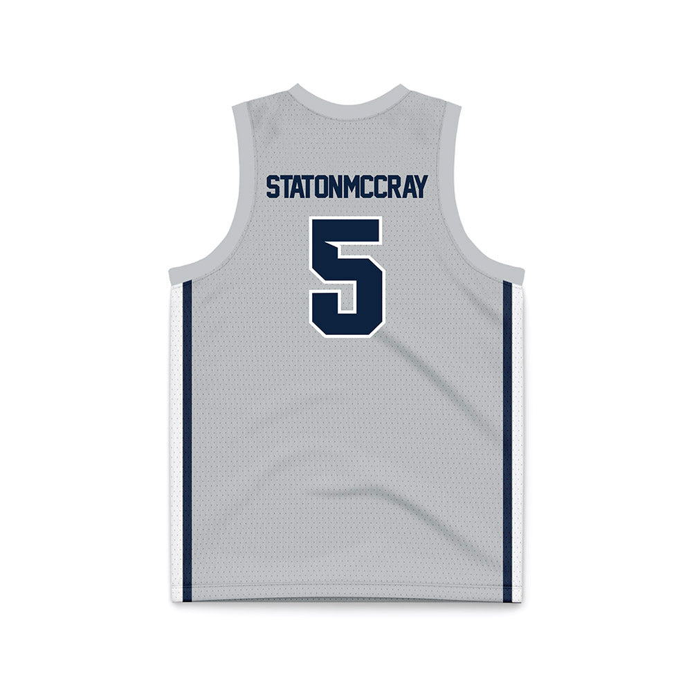 Samford - NCAA Men's Basketball : AJ Staton-McCray - Grey Basketball Jersey-1