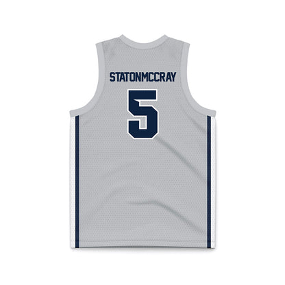 Samford - NCAA Men's Basketball : AJ Staton-McCray - Grey Basketball Jersey-1