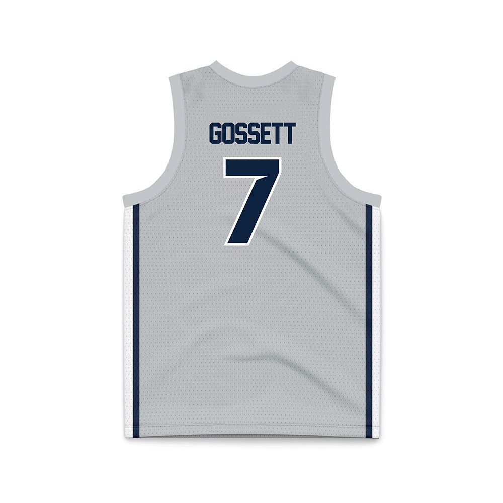 Samford - NCAA Men's Basketball : JD Gossett - Grey Basketball Jersey-1