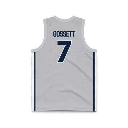 Samford - NCAA Men's Basketball : JD Gossett - Grey Basketball Jersey-1