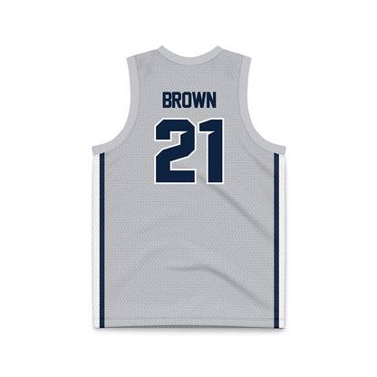 Samford - NCAA Men's Basketball : Corey Brown - Grey Basketball Jersey-1