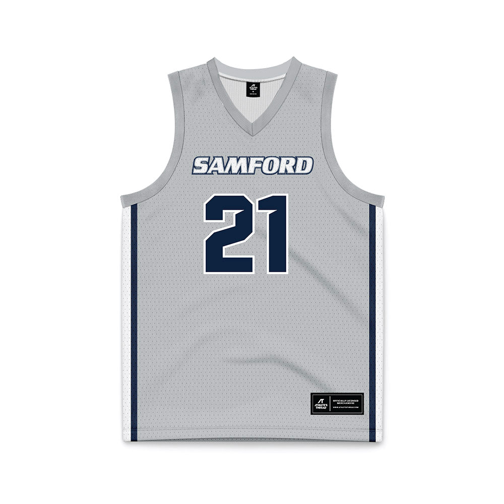 Samford - NCAA Men's Basketball : Corey Brown - Grey Basketball Jersey-0