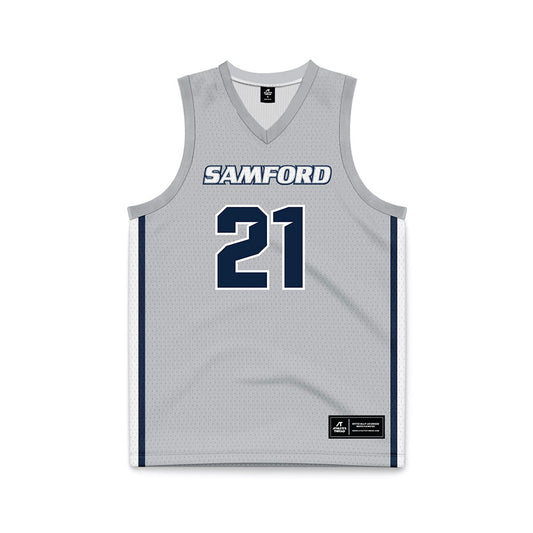 Samford - NCAA Men's Basketball : Corey Brown - Grey Basketball Jersey-0