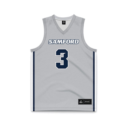 Samford - NCAA Men's Basketball : Keaton Norris - Grey Basketball Jersey-0
