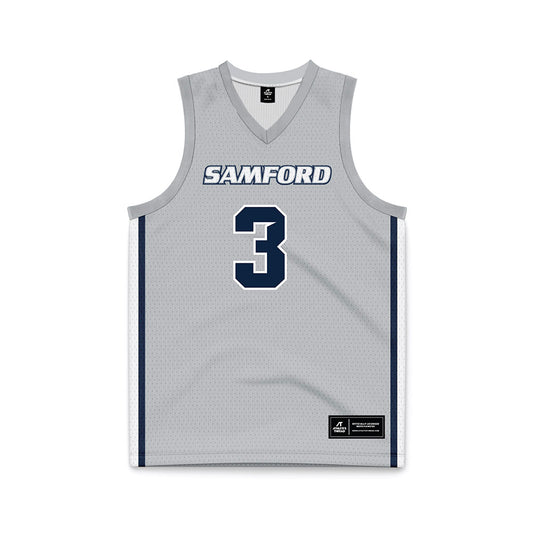 Samford - NCAA Men's Basketball : Keaton Norris - Grey Basketball Jersey-0
