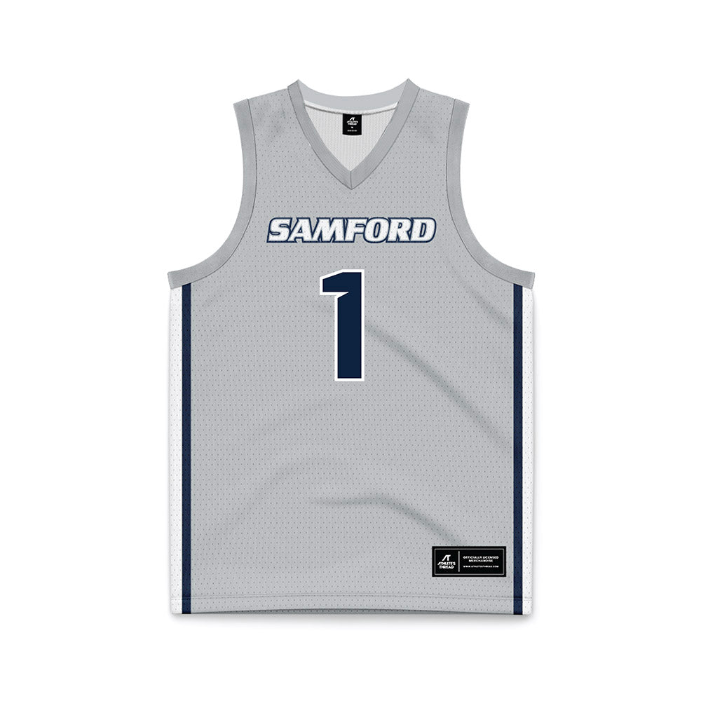 Samford - NCAA Men's Basketball : DaJion Humphrey - Grey Basketball Jersey-0