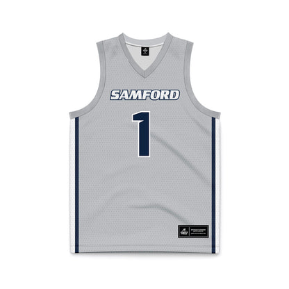 Samford - NCAA Men's Basketball : DaJion Humphrey - Grey Basketball Jersey-0