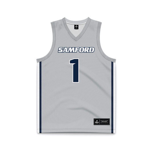 Samford - NCAA Men's Basketball : DaJion Humphrey - Grey Basketball Jersey-0