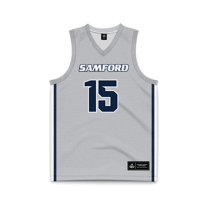 Samford - NCAA Men's Basketball : Dylan Faulkner - Grey Basketball Jersey-0
