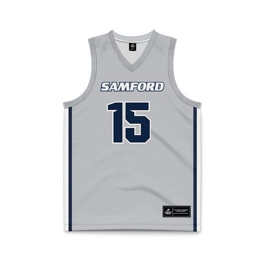 Samford - NCAA Men's Basketball : Dylan Faulkner - Grey Basketball Jersey-0