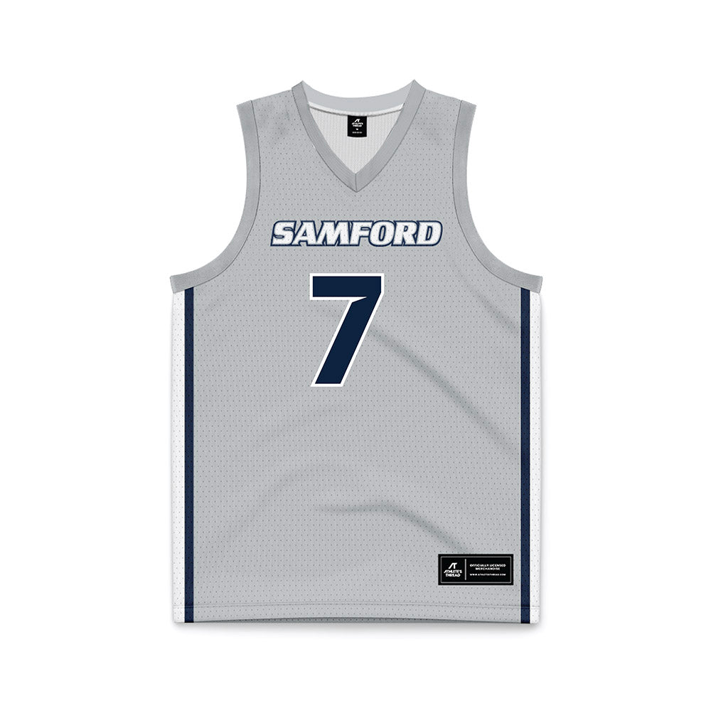 Samford - NCAA Men's Basketball : JD Gossett - Grey Basketball Jersey-0