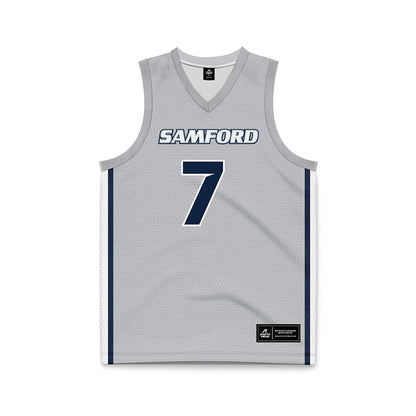 Samford - NCAA Men's Basketball : JD Gossett - Grey Basketball Jersey-0