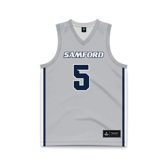 Samford - NCAA Women's Basketball : Francie Morris - Grey Basketball Jersey-0